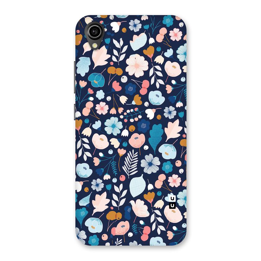 Blue Floral Back Case for Vivo Y90