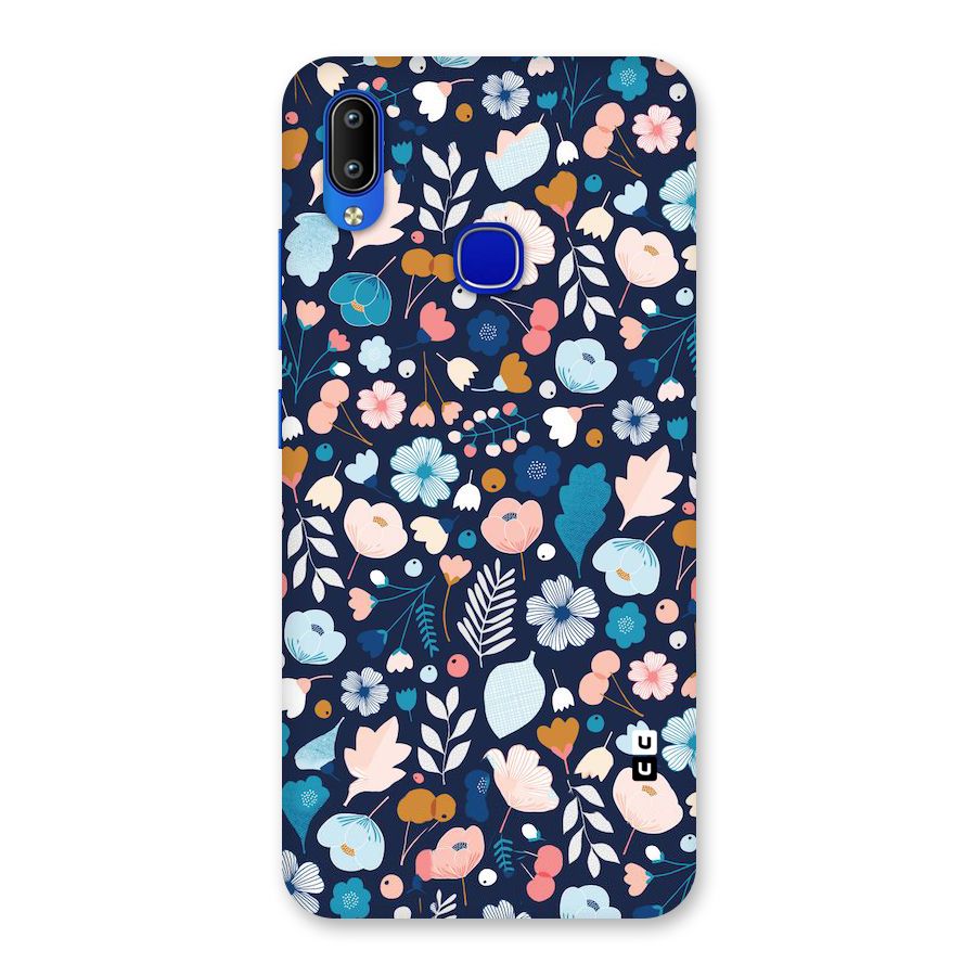 Blue Floral Back Case for Vivo Y91