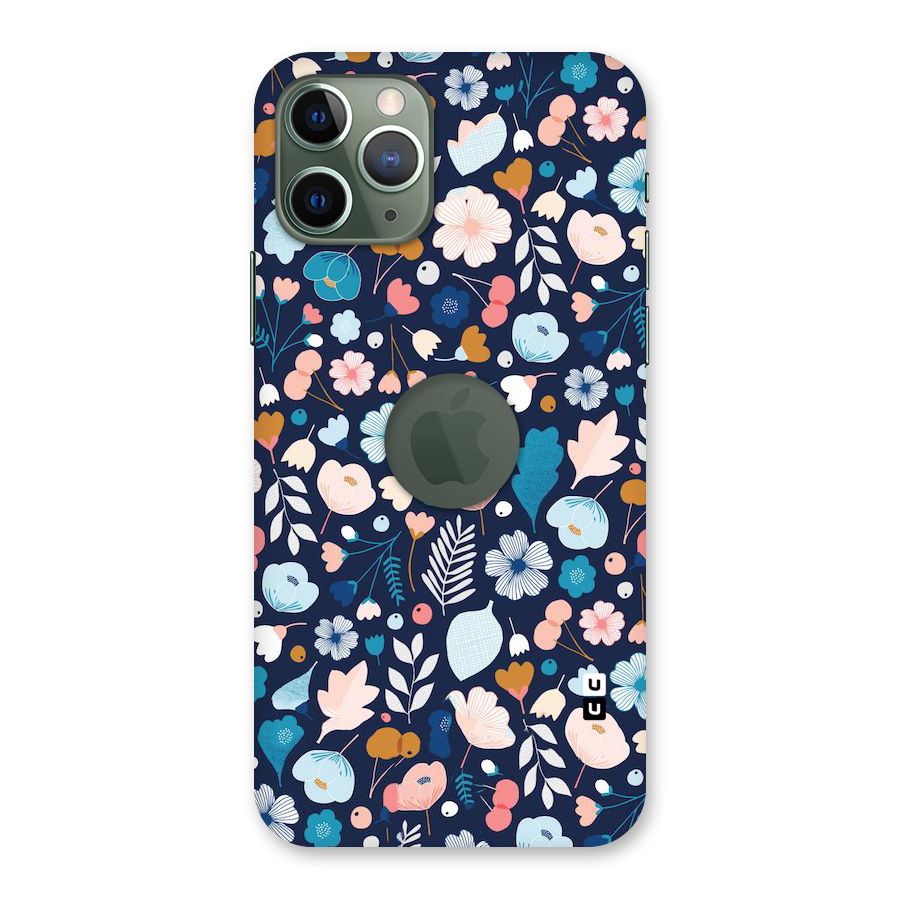 Blue Floral Back Case for iPhone 11 Pro Logo  Cut