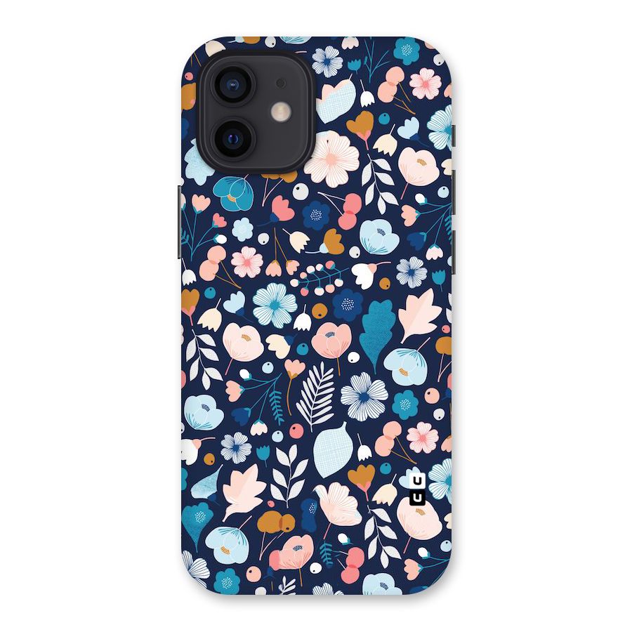 Blue Floral Back Case for iPhone 12