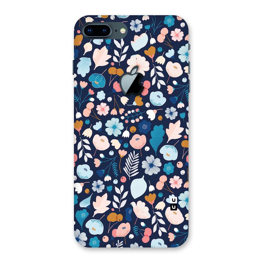 Blue Floral Back Case for iPhone 7 Plus Apple Cut