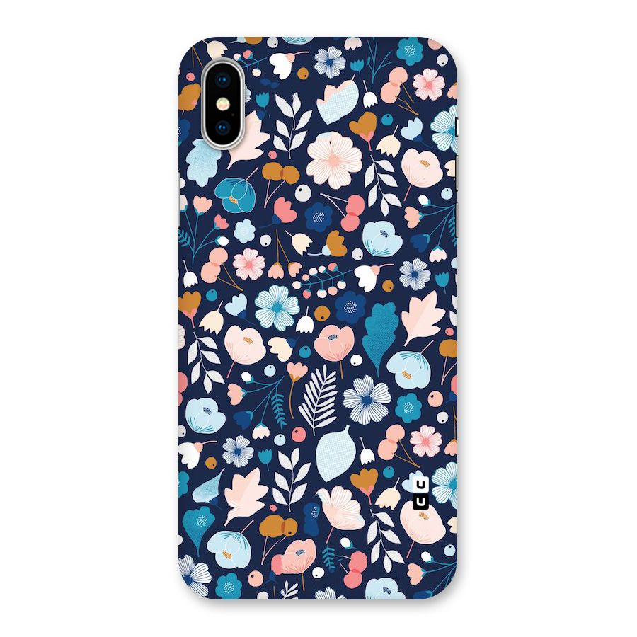 Blue Floral Back Case for iPhone XS
