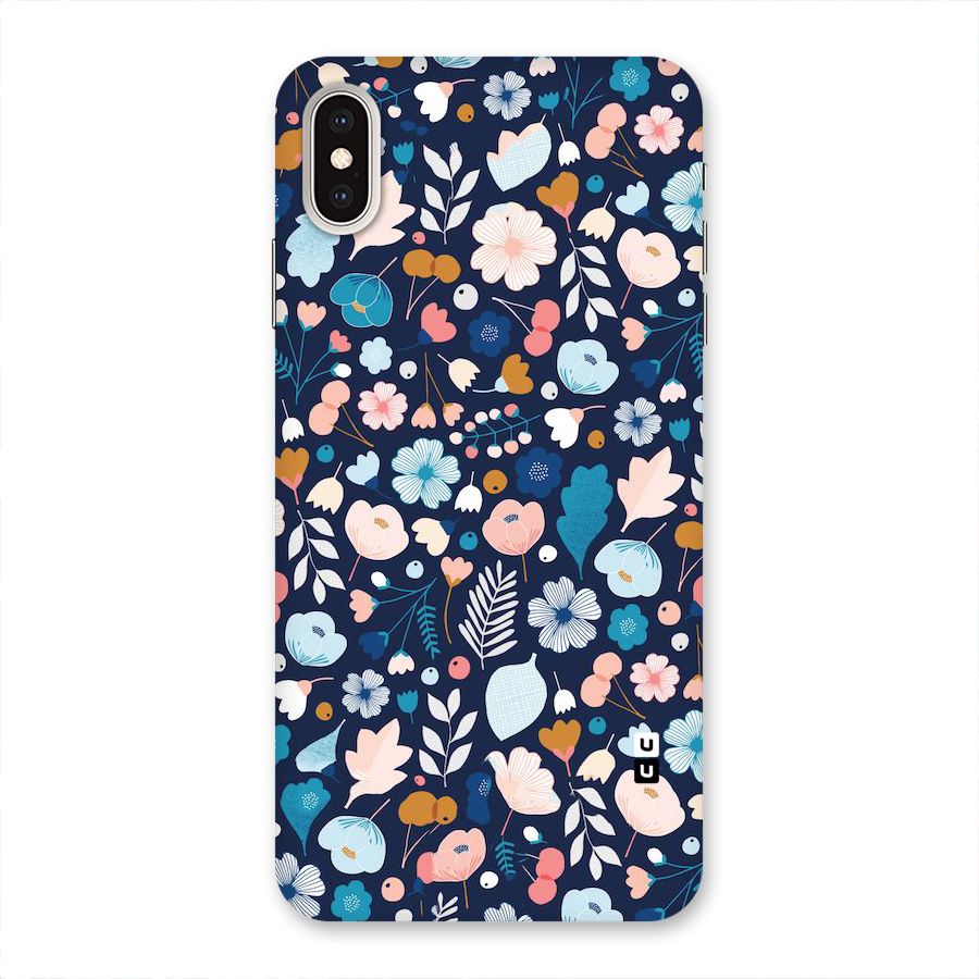 Blue Floral Back Case for iPhone XS Max