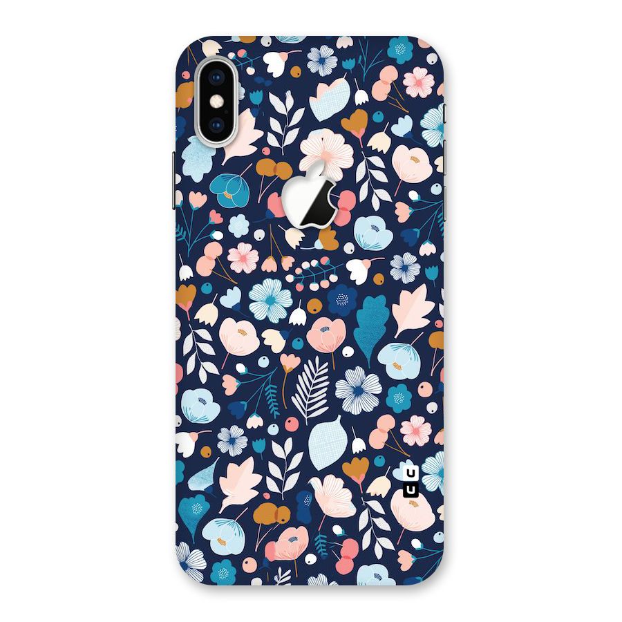 Blue Floral Back Case for iPhone XS Max Apple Cut