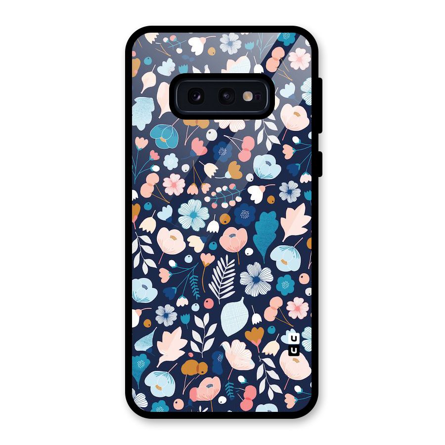 Blue Floral Glass Back Case for Galaxy S10e