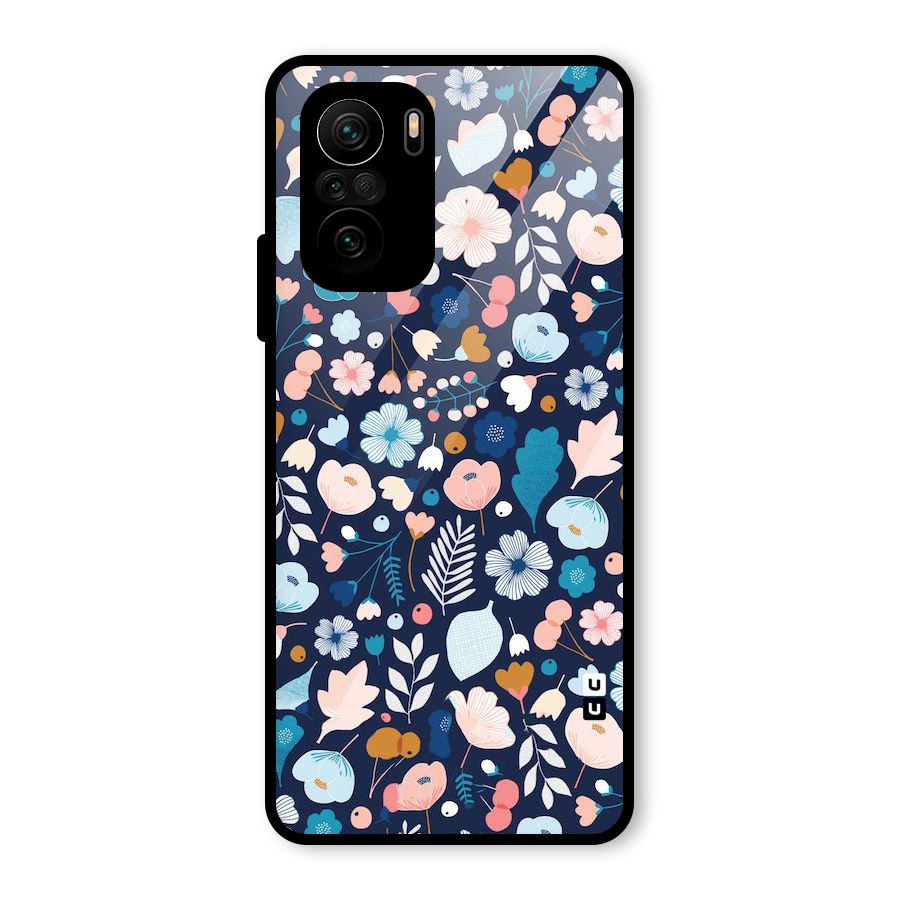 Blue Floral Glass Back Case for Mi 11X Pro