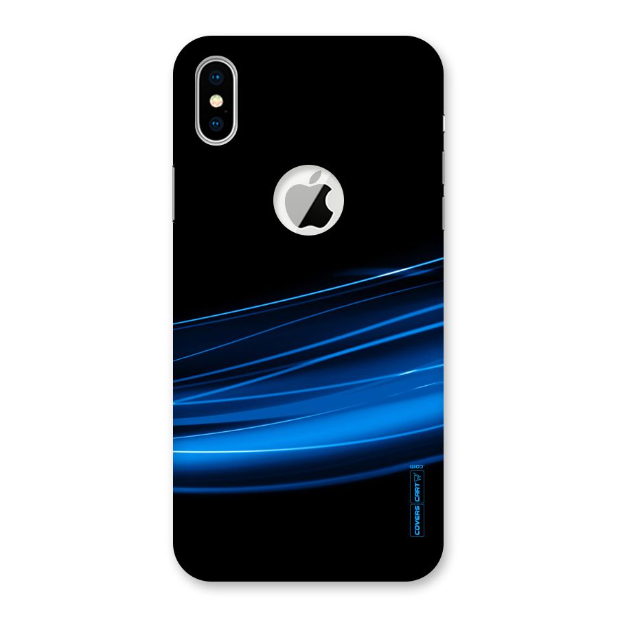 Blue Flow Back Case for iPhone X Logo Cut