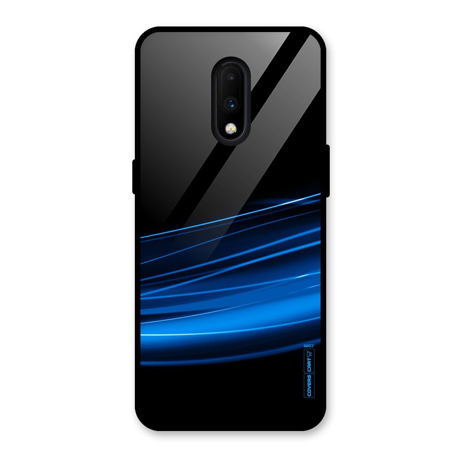 Blue Flow Glass Back Case for OnePlus 7