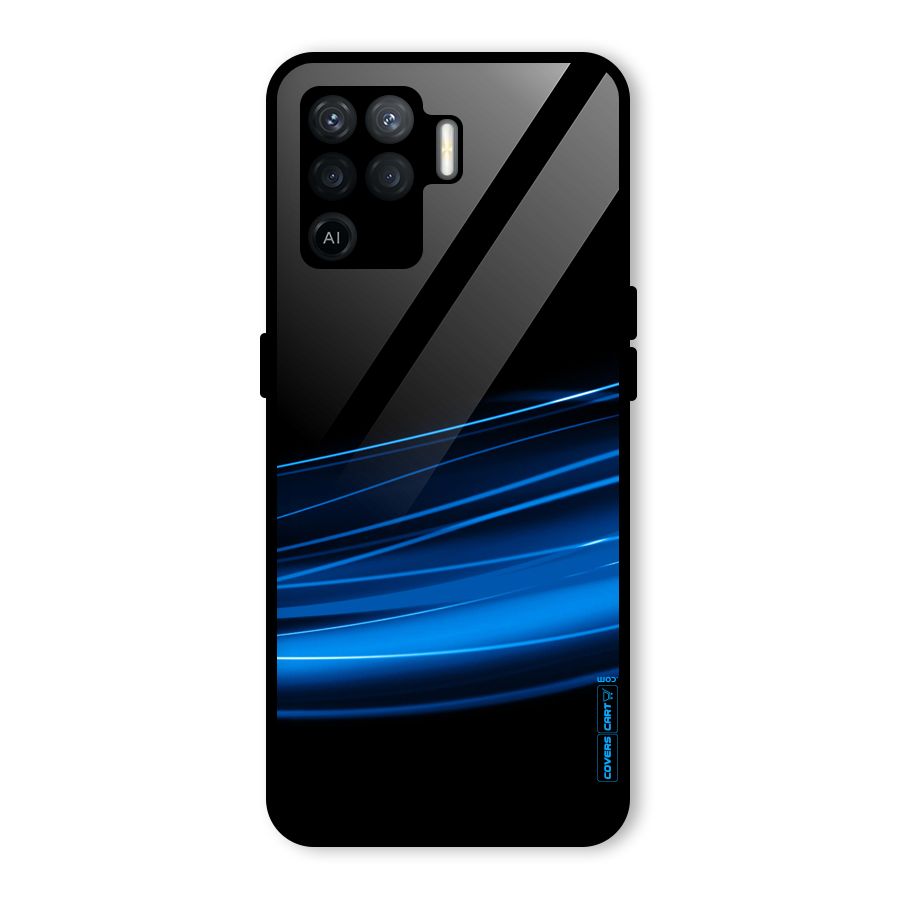 Blue Flow Glass Back Case for Oppo F19 Pro