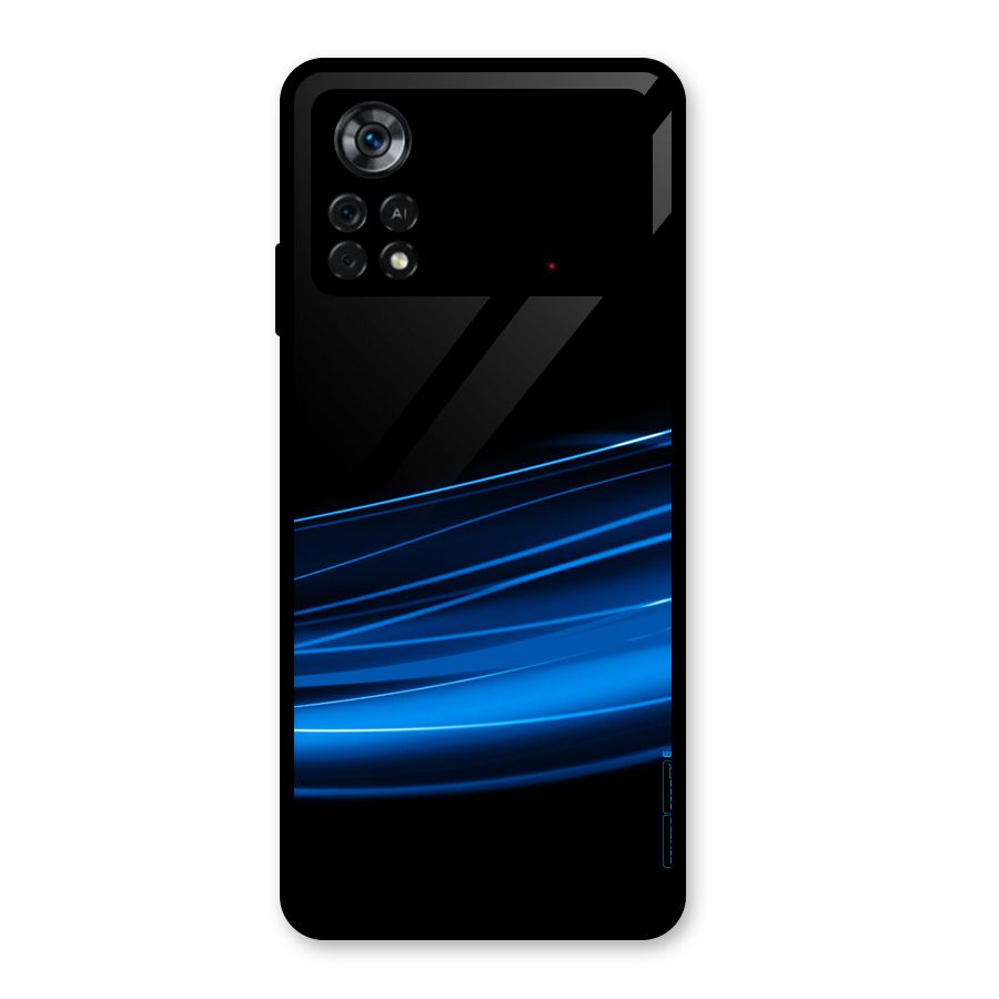 Blue Flow Glass Back Case for Poco X4 Pro 5G