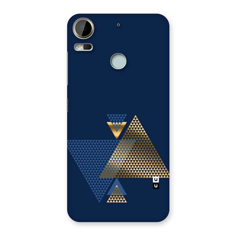 Blue Gold Triangles Back Case for Desire 10 Pro