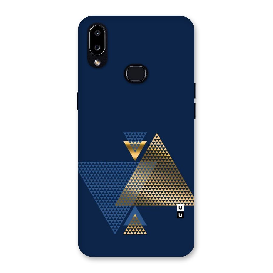 Blue Gold Triangles Back Case for Galaxy A10s