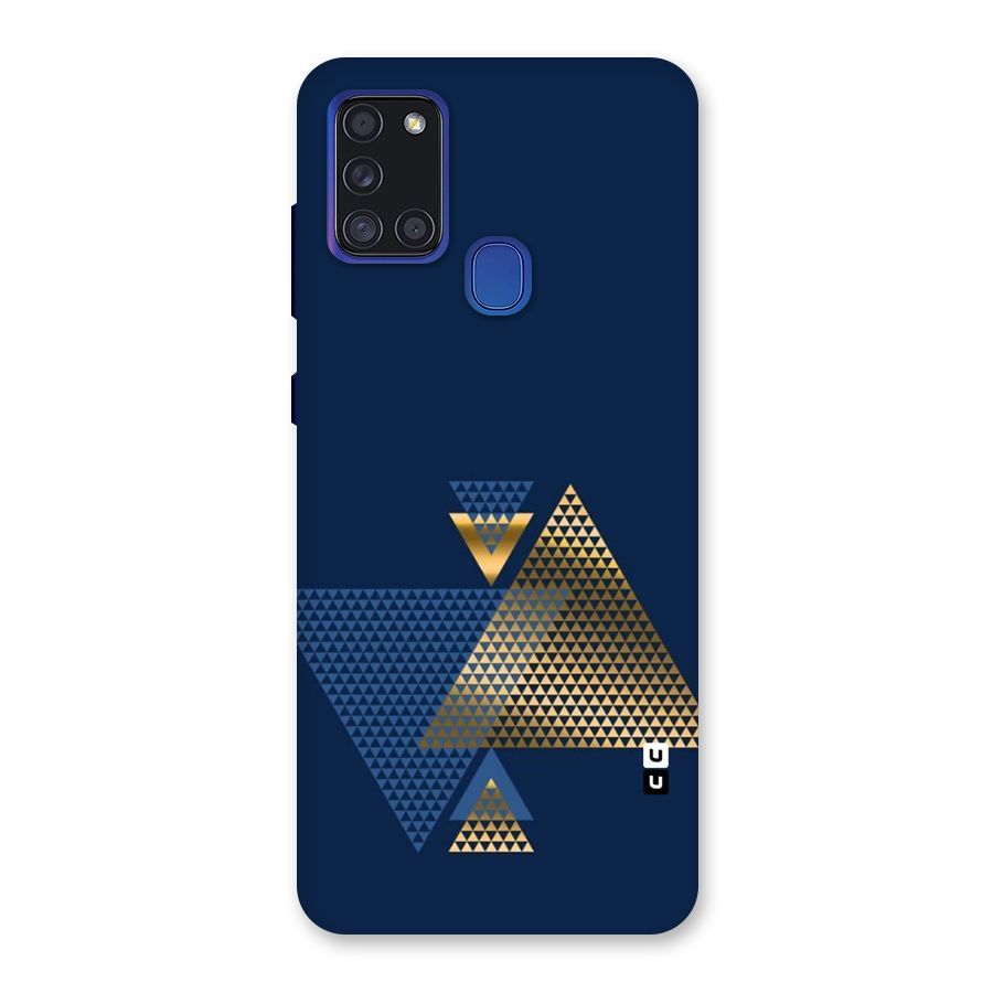Blue Gold Triangles Back Case for Galaxy A21s