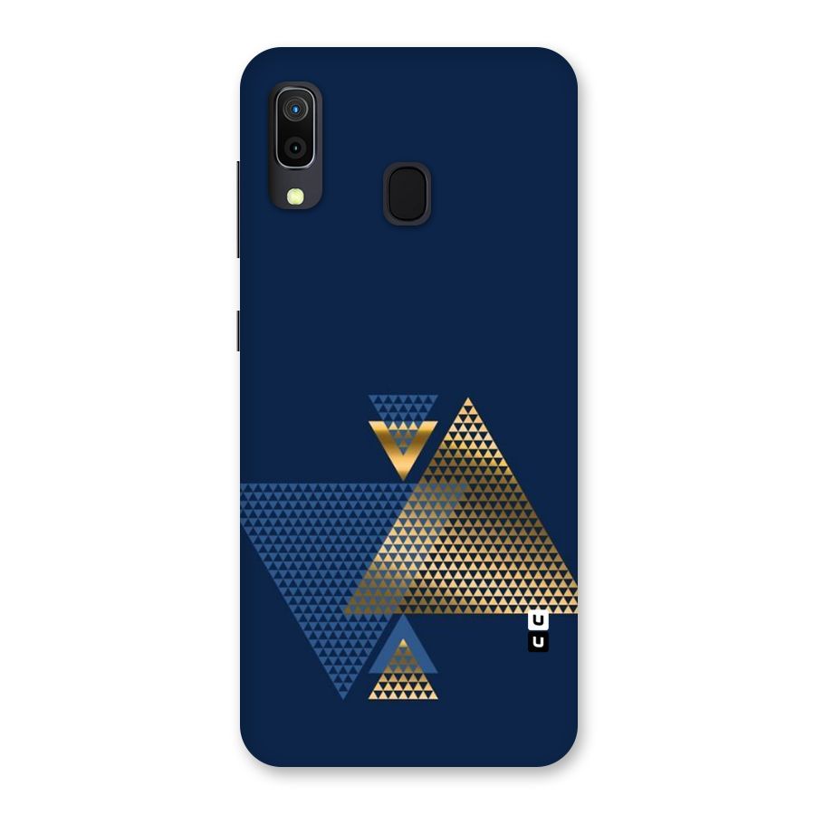 Blue Gold Triangles Back Case for Galaxy A30