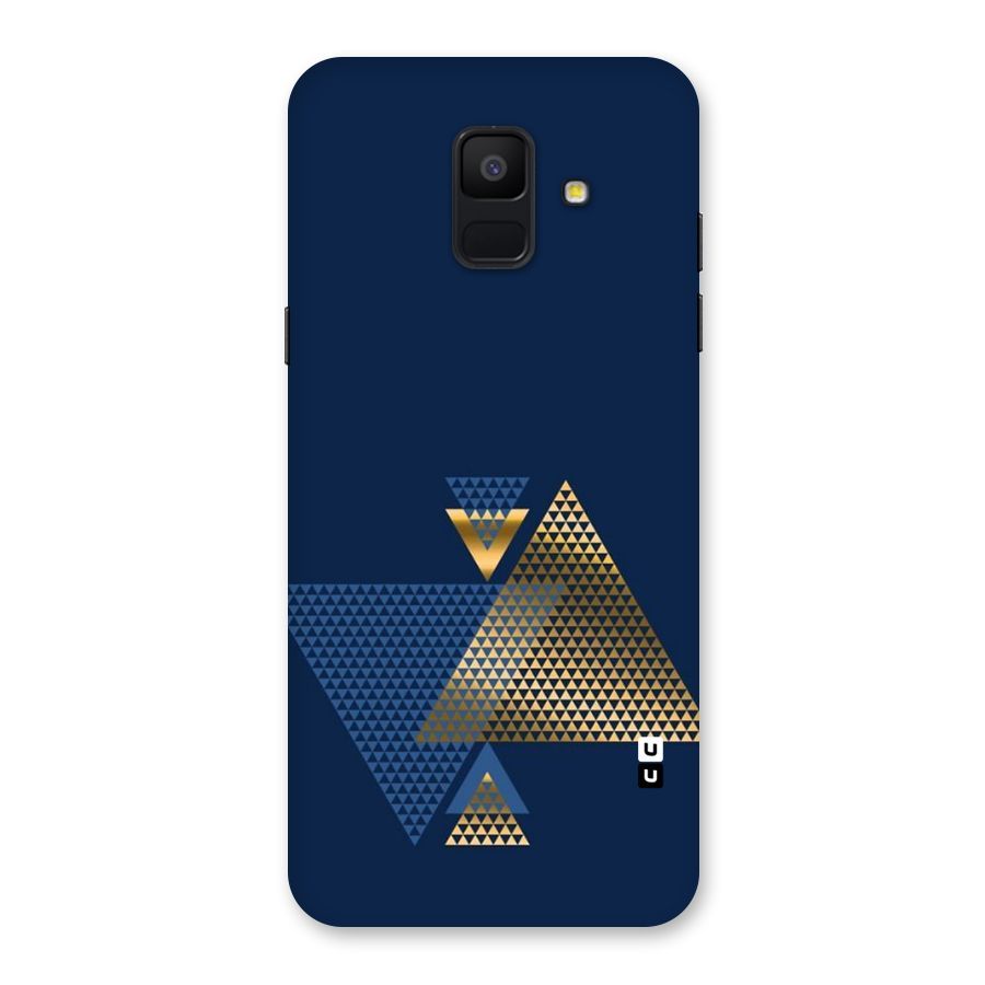 Blue Gold Triangles Back Case for Galaxy A6 (2018)