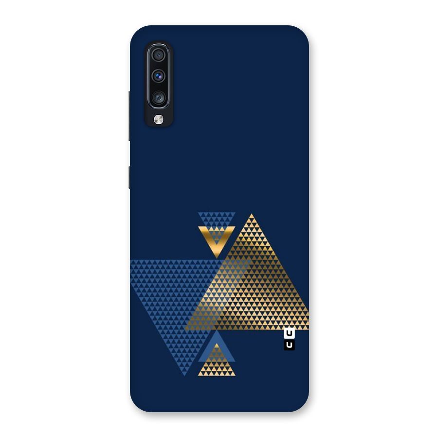 Blue Gold Triangles Back Case for Galaxy A70