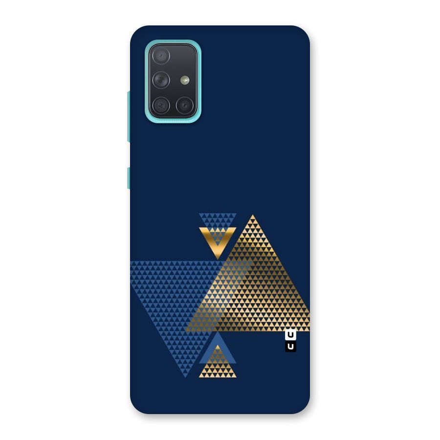 Blue Gold Triangles Back Case for Galaxy A71