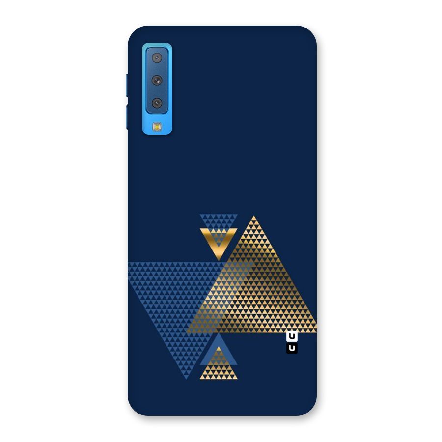 Blue Gold Triangles Back Case for Galaxy A7 (2018)
