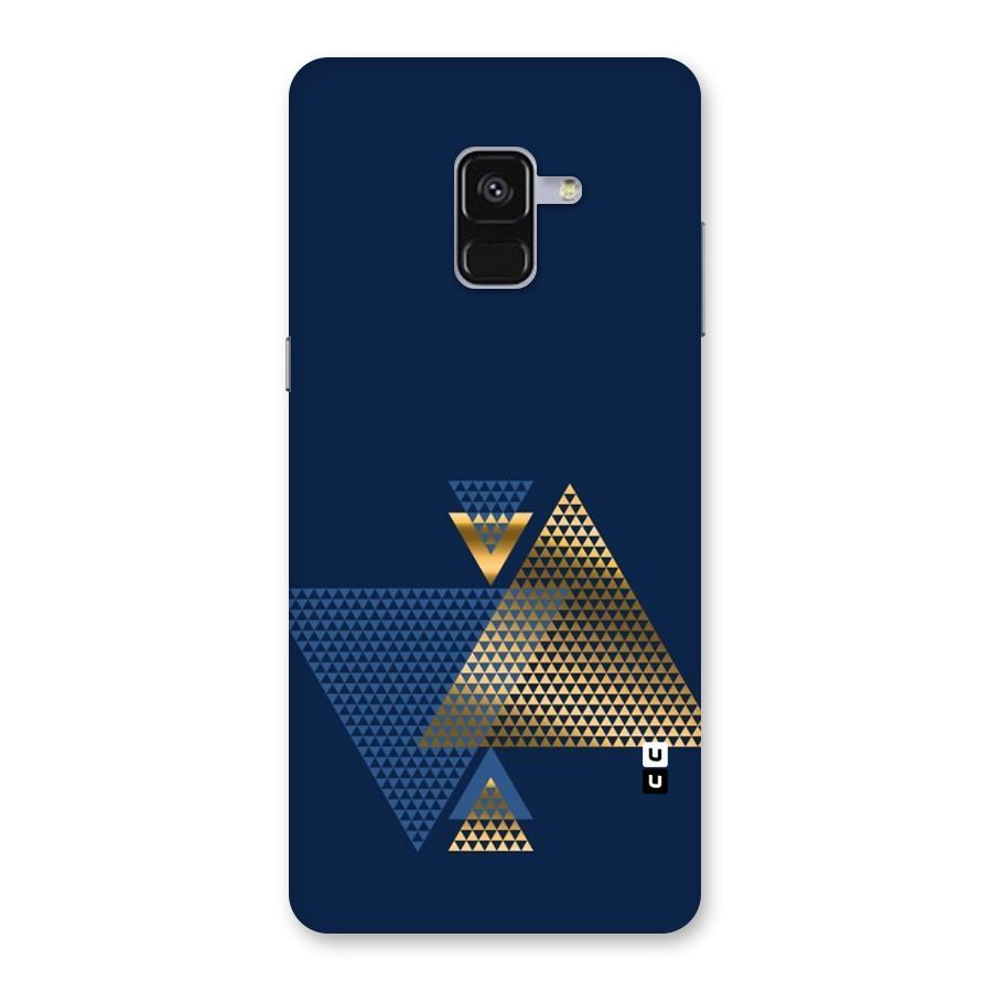 Blue Gold Triangles Back Case for Galaxy A8 Plus