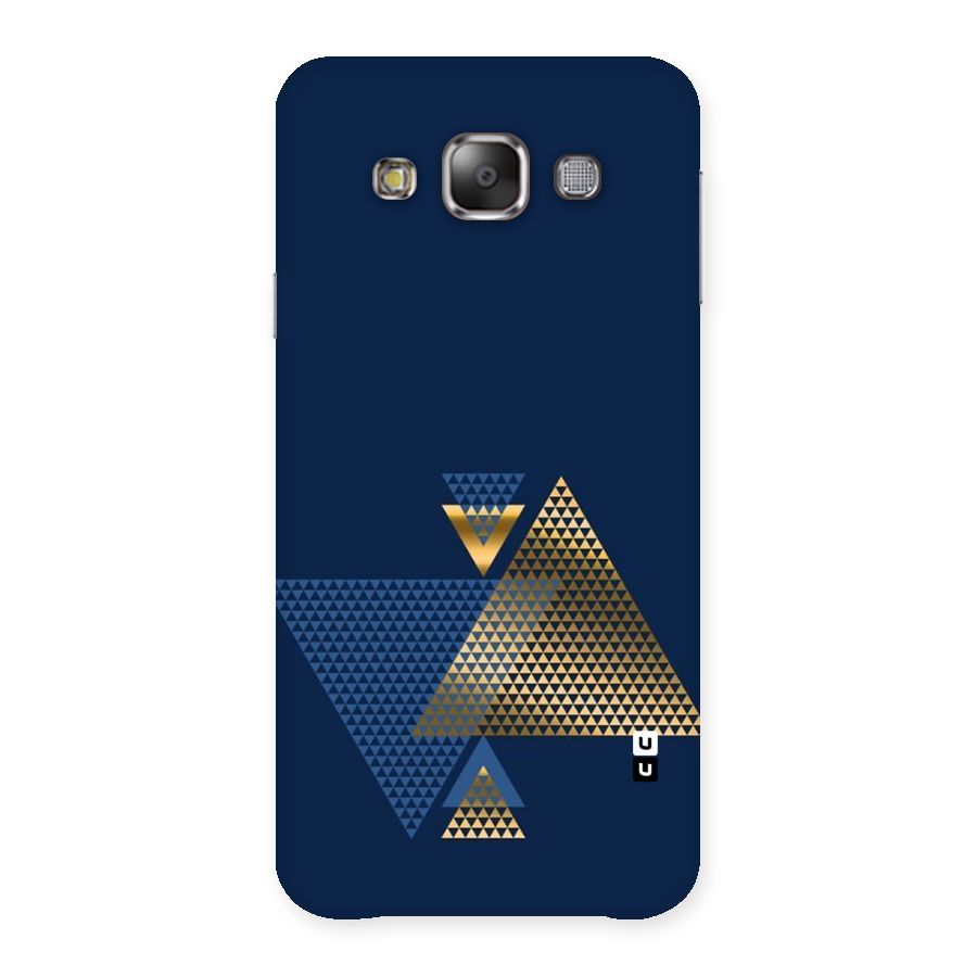 Blue Gold Triangles Back Case for Galaxy E7