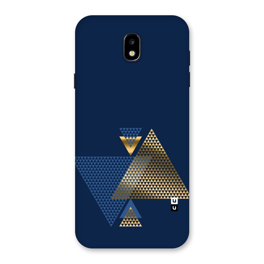 Blue Gold Triangles Back Case for Galaxy J7 Pro