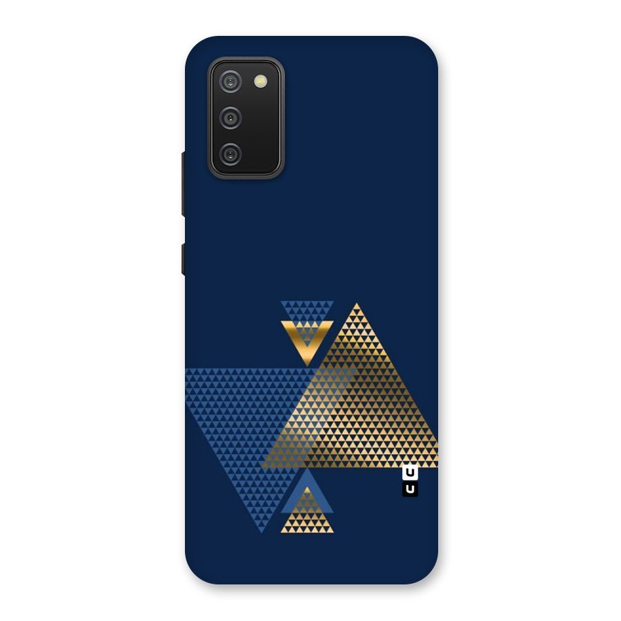 Blue Gold Triangles Back Case for Galaxy M02s