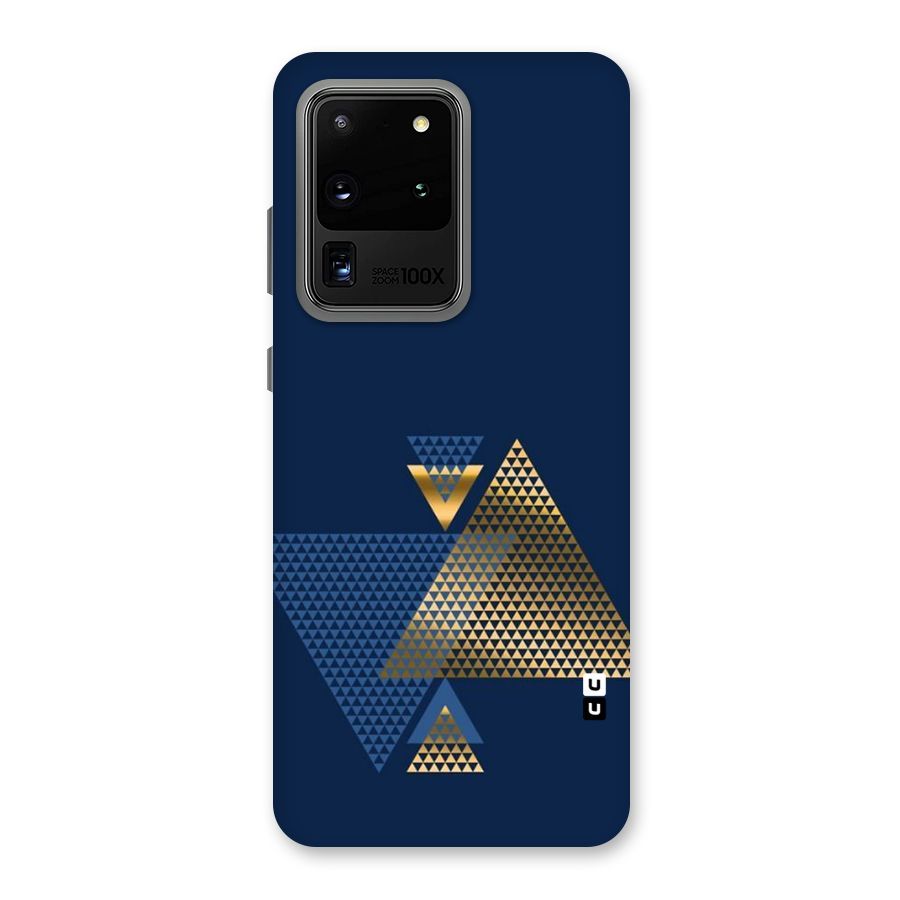 Blue Gold Triangles Back Case for Galaxy S20 Ultra