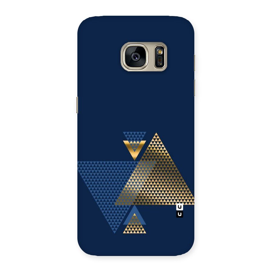 Blue Gold Triangles Back Case for Galaxy S7