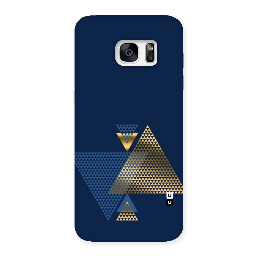 Blue Gold Triangles Back Case for Galaxy S7 Edge