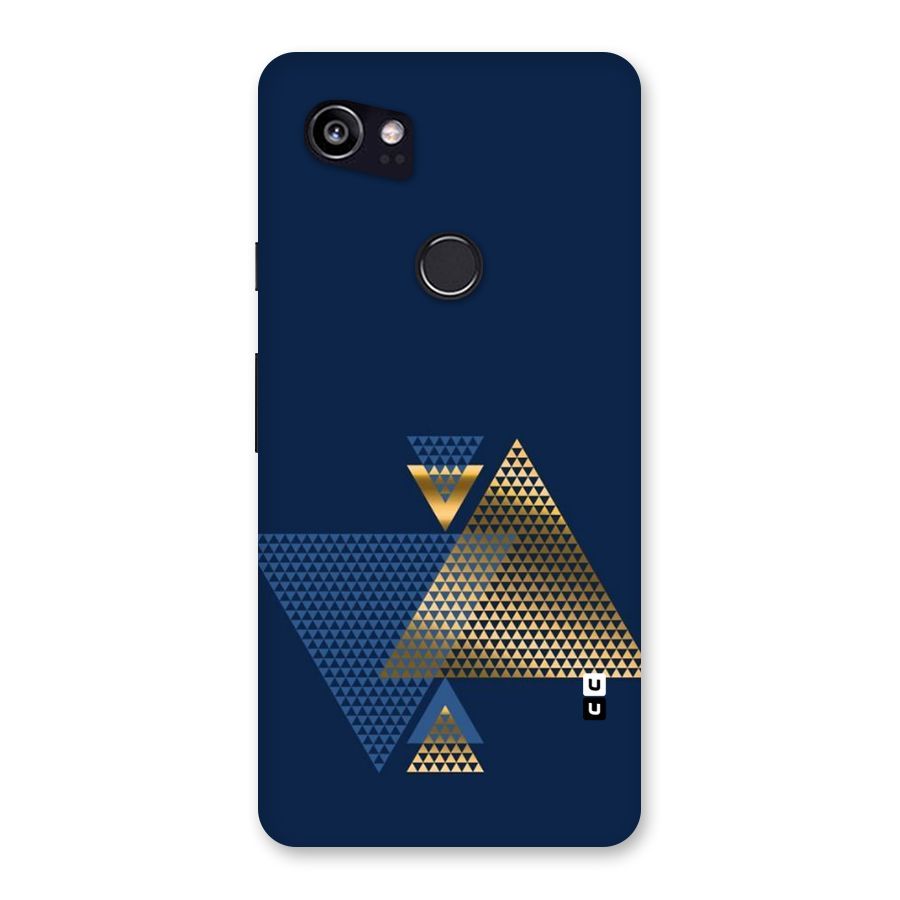 Blue Gold Triangles Back Case for Google Pixel 2 XL