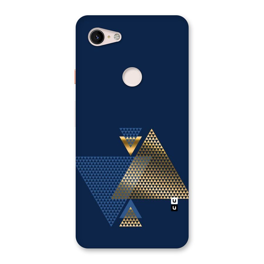 Blue Gold Triangles Back Case for Google Pixel 3 XL