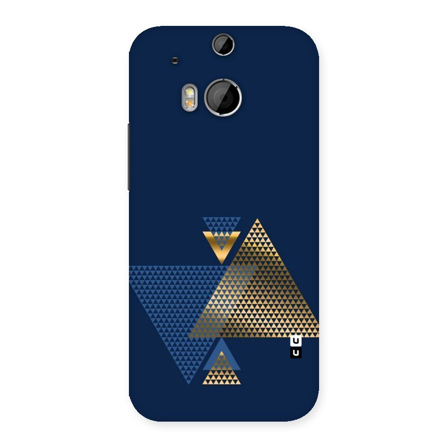 Blue Gold Triangles Back Case for HTC One M8