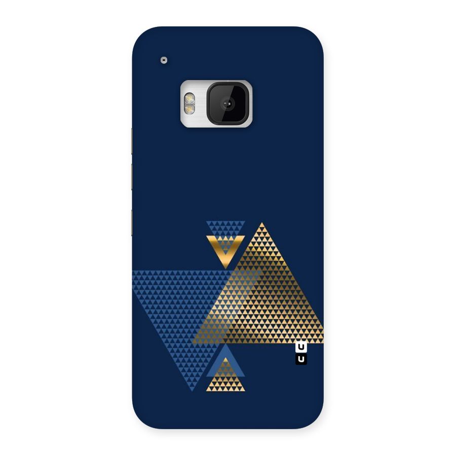 Blue Gold Triangles Back Case for HTC One M9