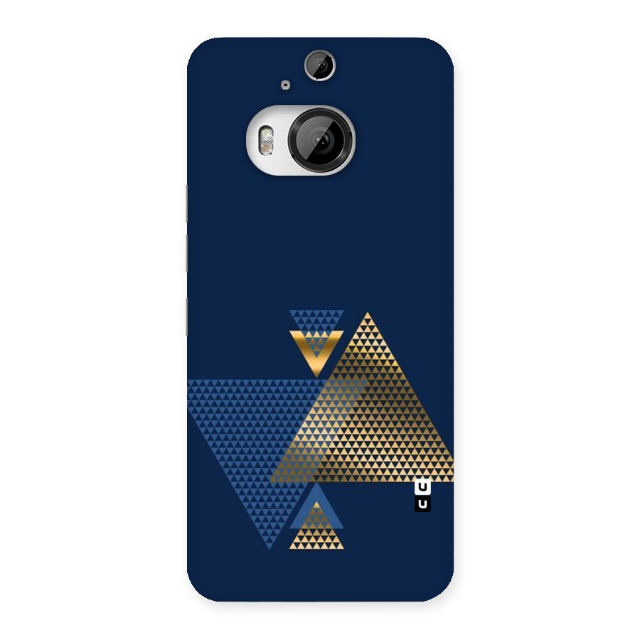 Blue Gold Triangles Back Case for HTC One M9 Plus