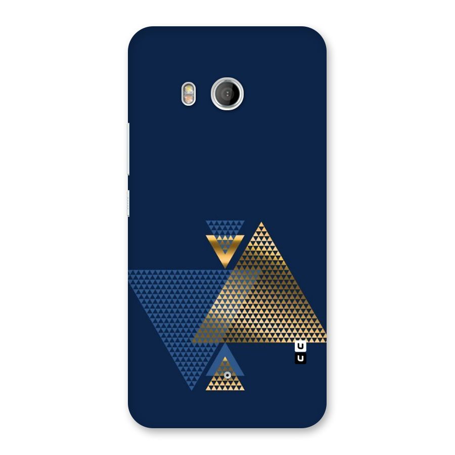 Blue Gold Triangles Back Case for HTC U11