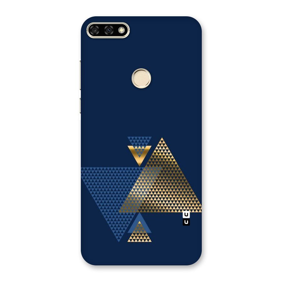 Blue Gold Triangles Back Case for Honor 7A