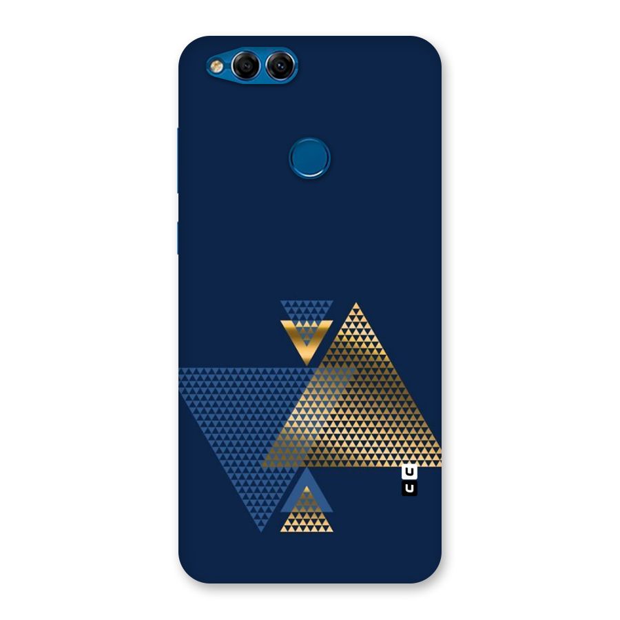 Blue Gold Triangles Back Case for Honor 7X
