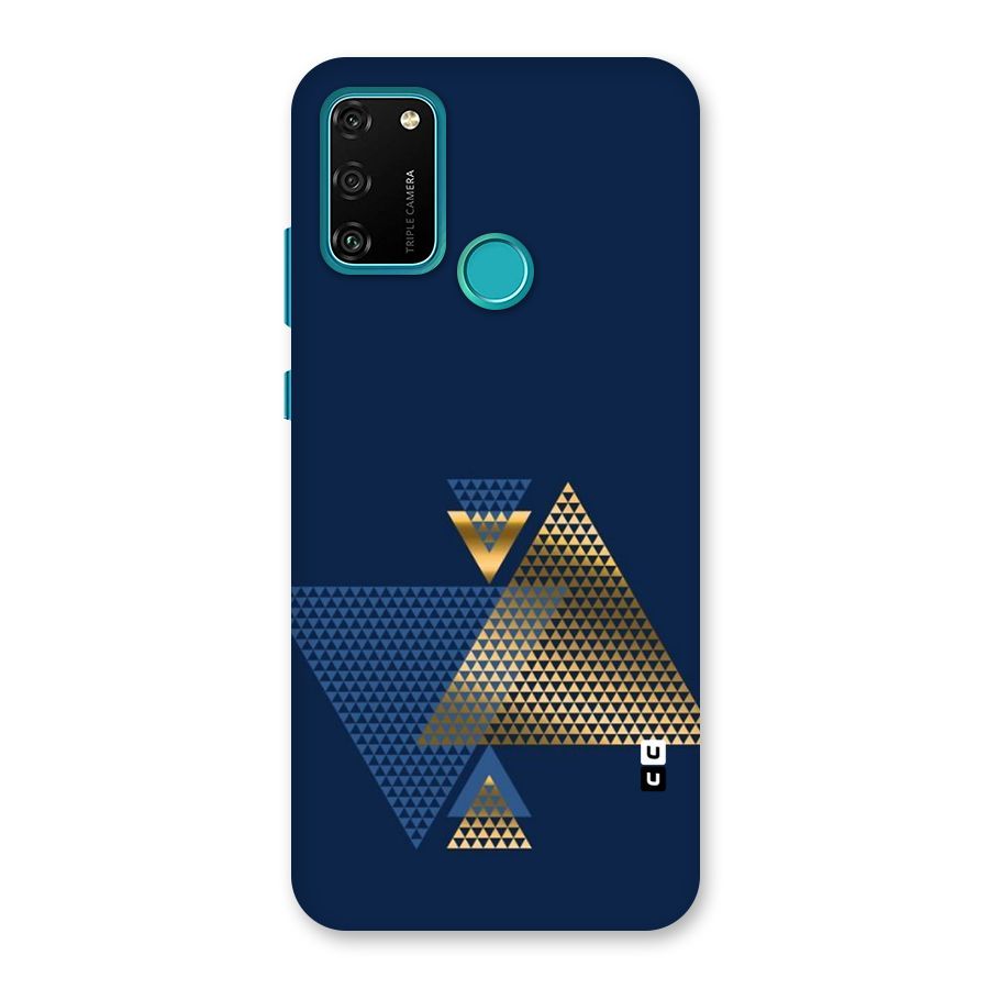 Blue Gold Triangles Back Case for Honor 9A