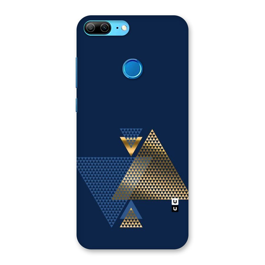 Blue Gold Triangles Back Case for Honor 9 Lite