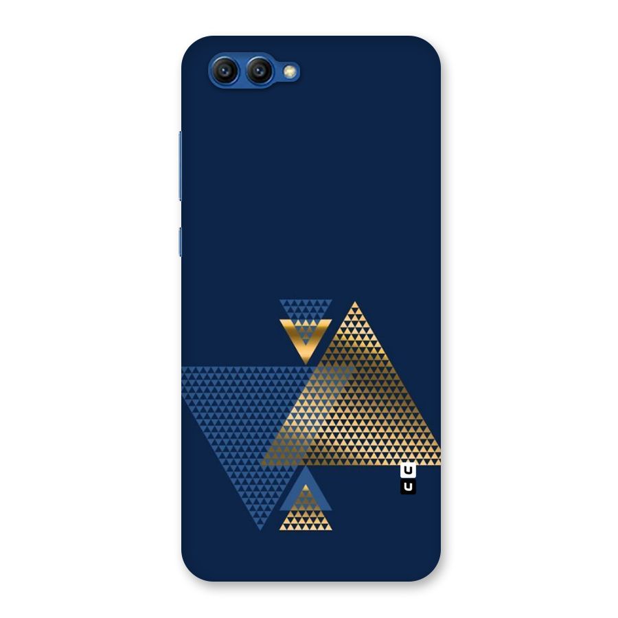 Blue Gold Triangles Back Case for Honor View 10