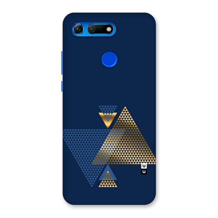 Blue Gold Triangles Back Case for Honor View 20
