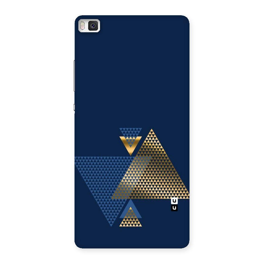 Blue Gold Triangles Back Case for Huawei P8