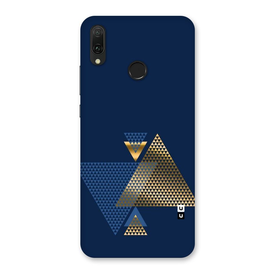 Blue Gold Triangles Back Case for Huawei Y9 (2019)