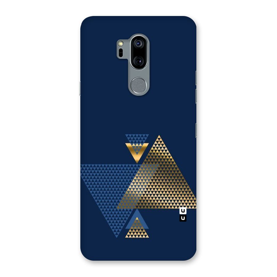 Blue Gold Triangles Back Case for LG G7