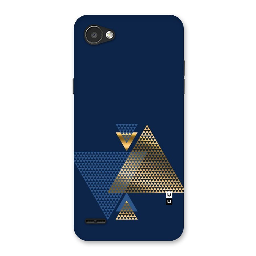 Blue Gold Triangles Back Case for LG Q6