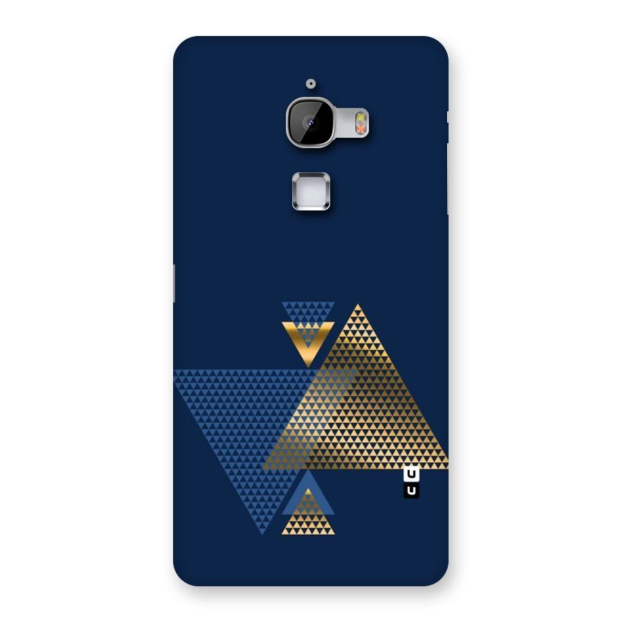 Blue Gold Triangles Back Case for LeTv Le Max