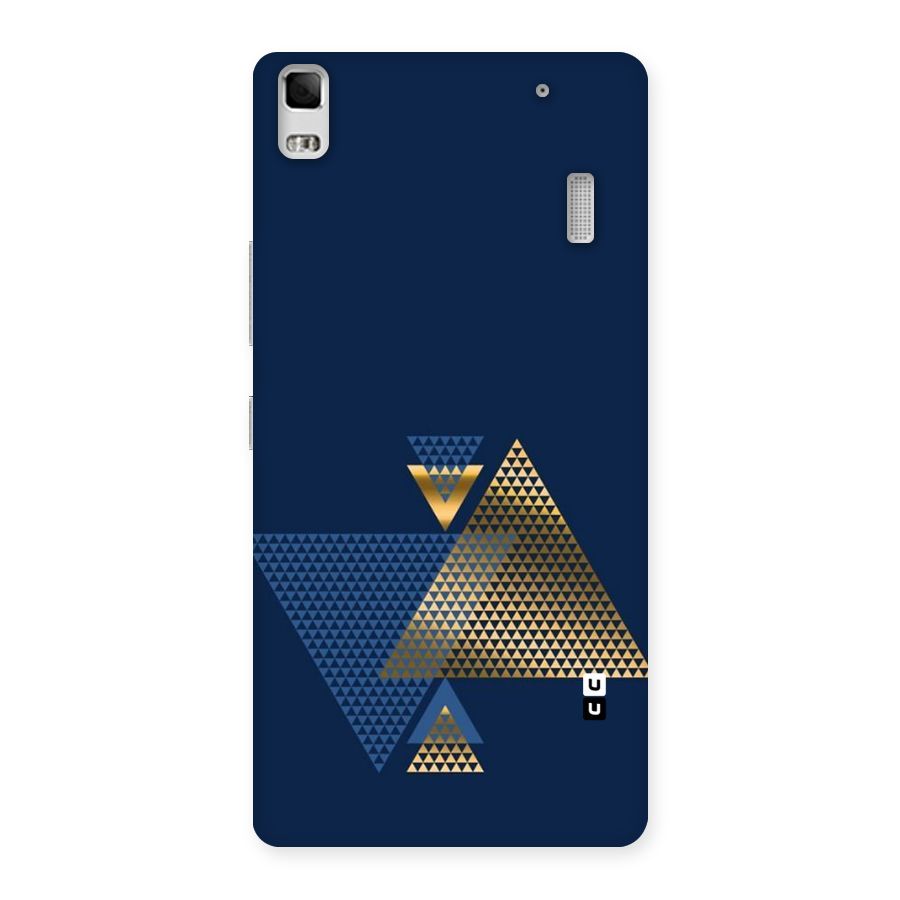 Blue Gold Triangles Back Case for Lenovo A7000