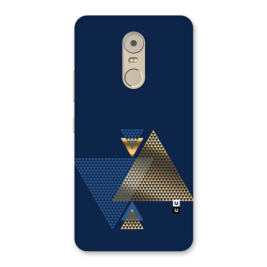 Blue Gold Triangles Back Case for Lenovo K6 Note