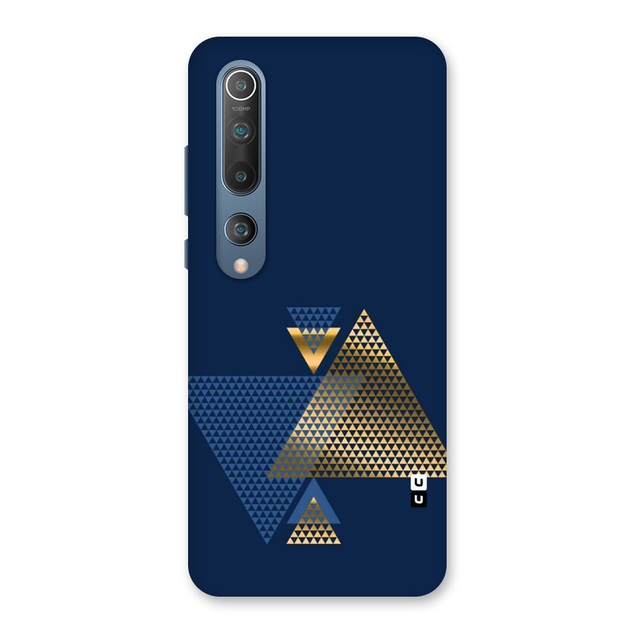 Blue Gold Triangles Back Case for Mi 10