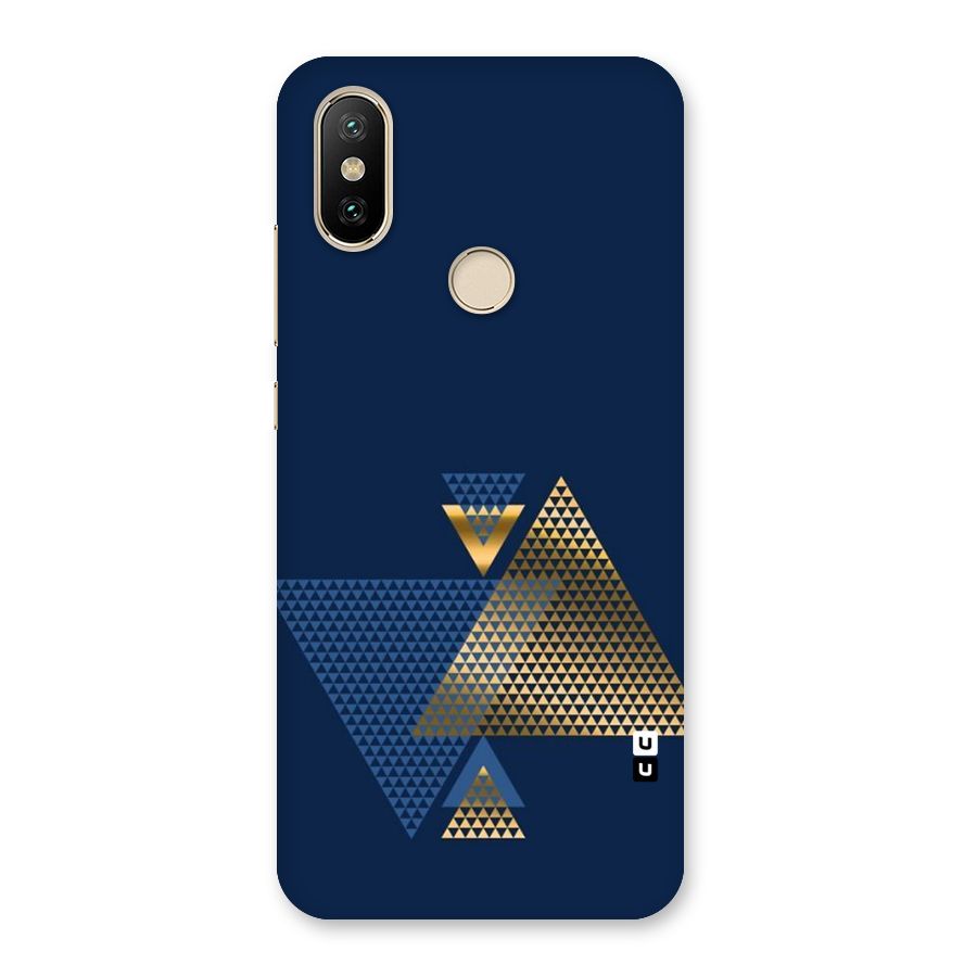 Blue Gold Triangles Back Case for Mi A2